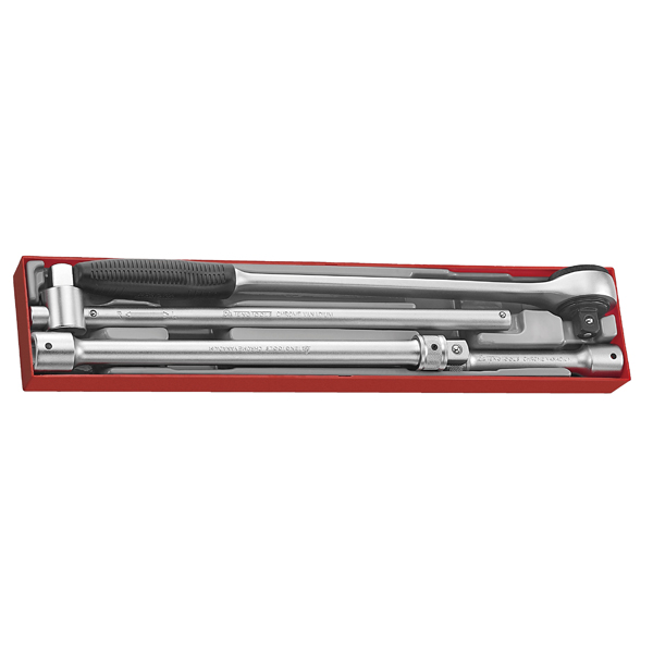 4 Piece 3/4" Drive Ratchet and Accessories with Safety Locking Mechanism